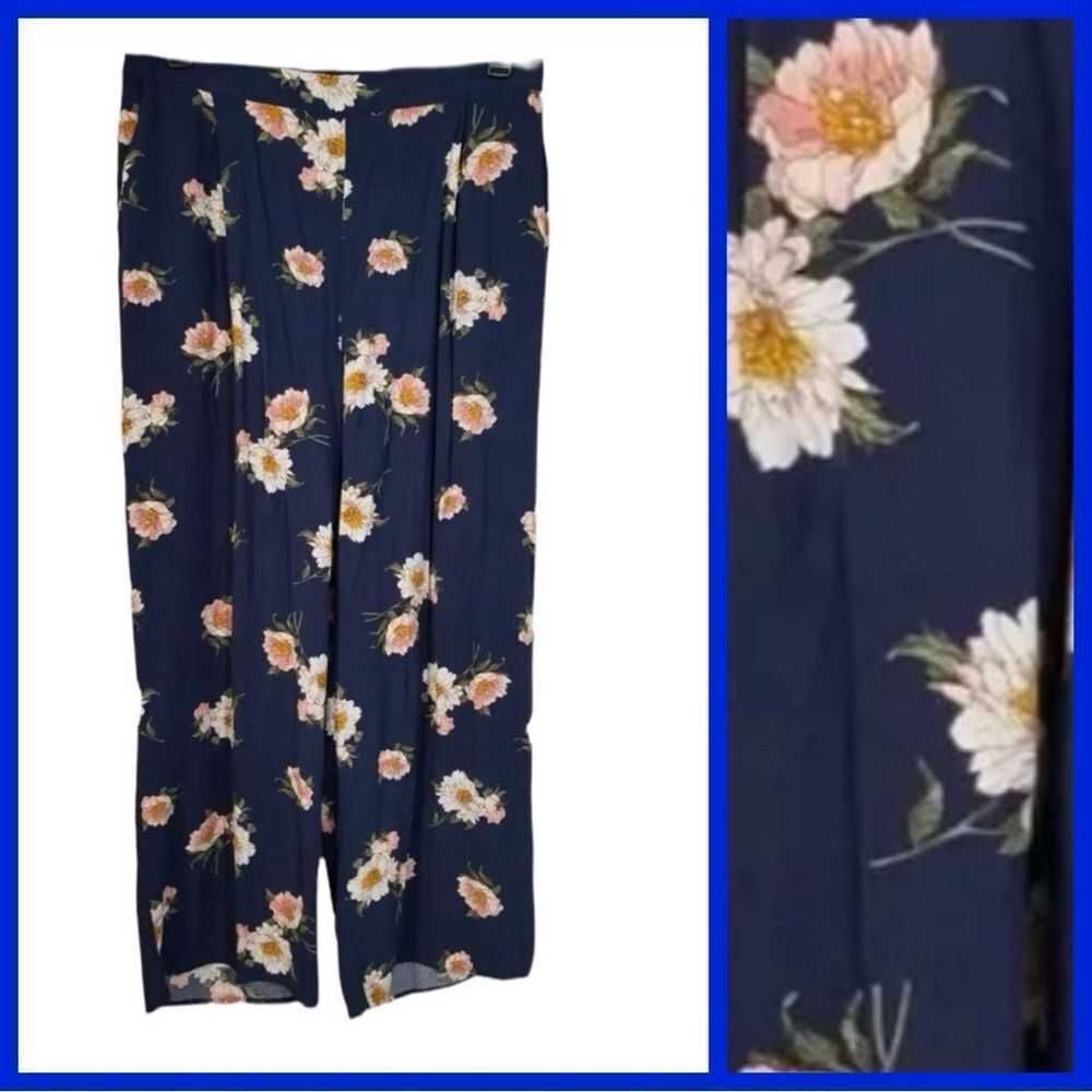 FLORAL ELASTIC WAIST WOMENS PANTS BY XHILARATION, size M